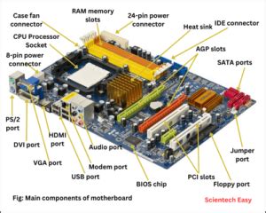 motherboard parts labeled|10 Main Parts of a Computer Motherboard Explained (With Pictures).